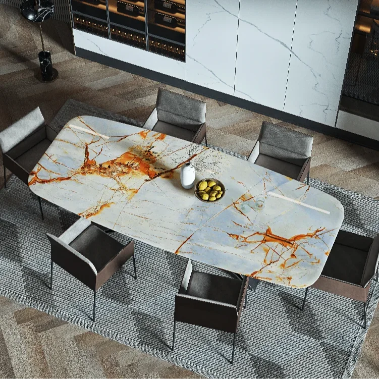 Furniture Modern Luxury Gold Couchtisch Sintered Stone Cofees Coffes Table Set Marble Oval Coffee Table For Living Room