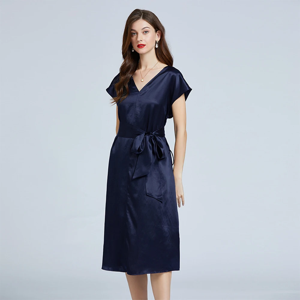 Custom Made 100% Mulberry Silk Garment Elegant Dress Luxury Pure Silk Nightgowns Women Silk Dress