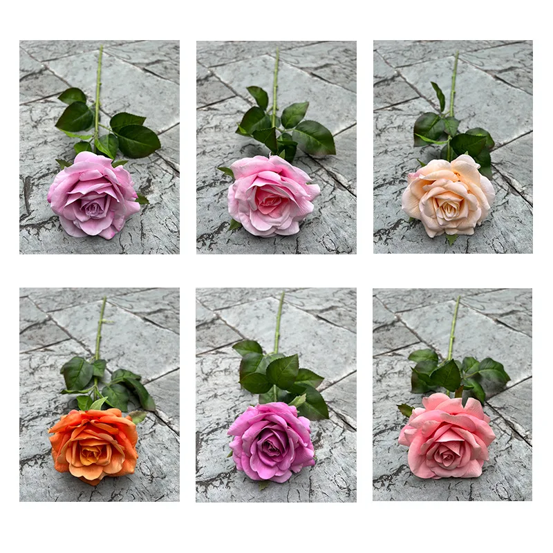 White Rose Artificial Flowers for Hand Moisturizing Single Home Wedding Decoration Wholesale from Foreign Trade Manufacturers