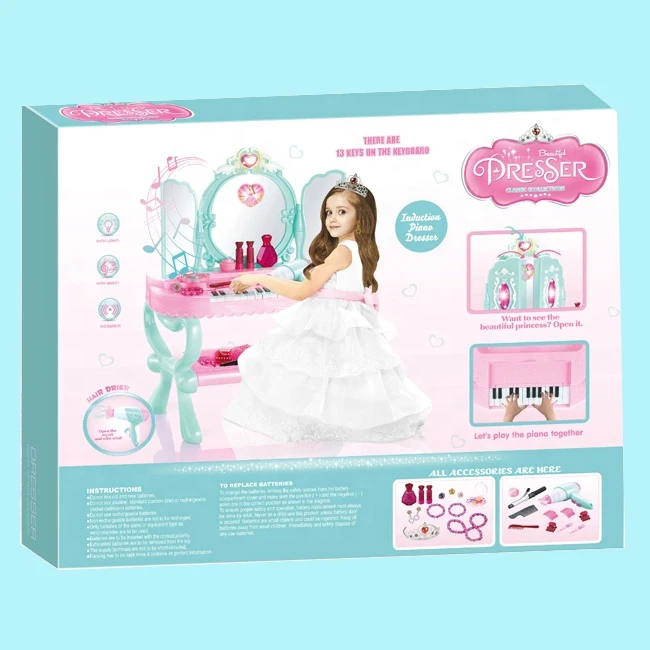 Amazon Popular Toy  Dress Up Pretend  Play House Table Kids Makeup Game Toy Play Set