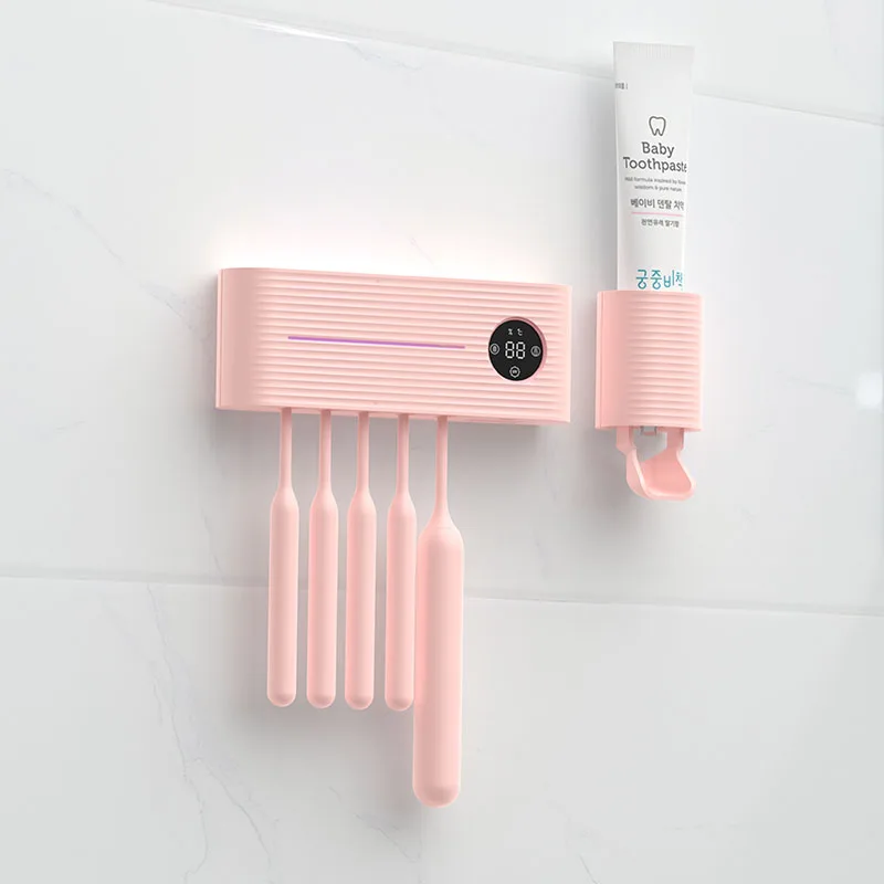Rechargeable wall mounted uv sterilazation toothbrush toothpaste holder
