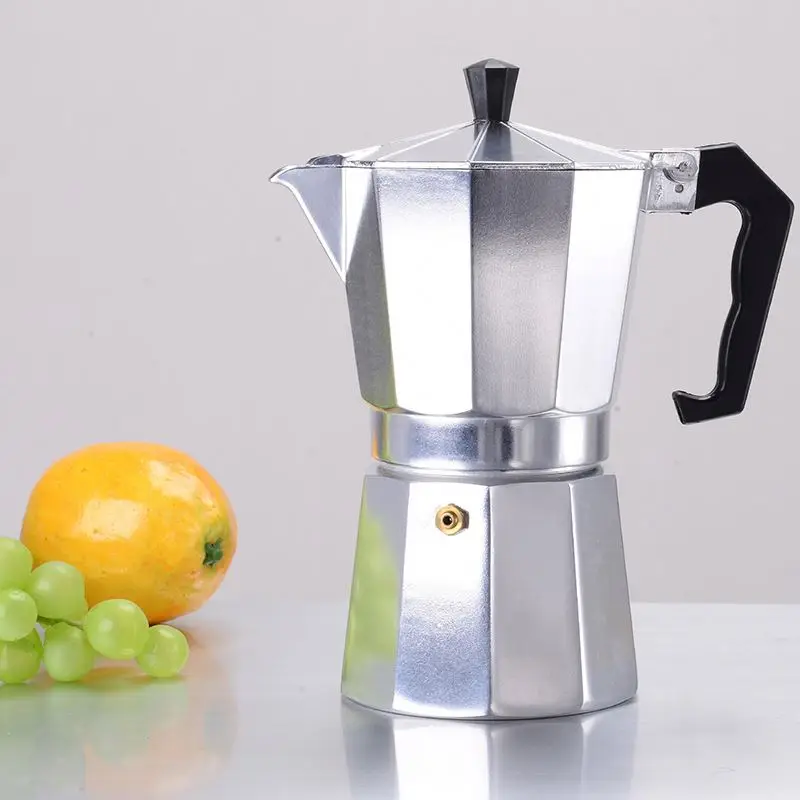 Portable Aluminium 300Ml Percolator Italian Coffee Maker, Stainless Steel Moka Coffee Pot Stovetop Espresso Maker