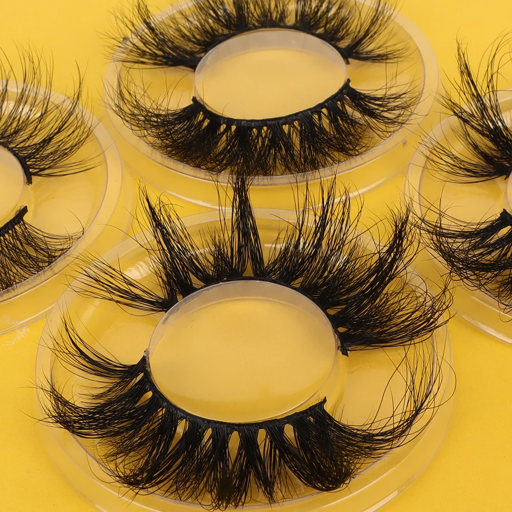 Hollyren, настоящая норка, без жестокости, пушистая драматическая, 25 мм, норковые ресницы, поставщик Meiya с индивидуальной упаковкой