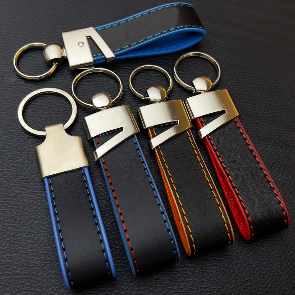 Keyring manufacturer wholesale bulk sublimation blank metal leather key chain custom car logo pu leather keychain