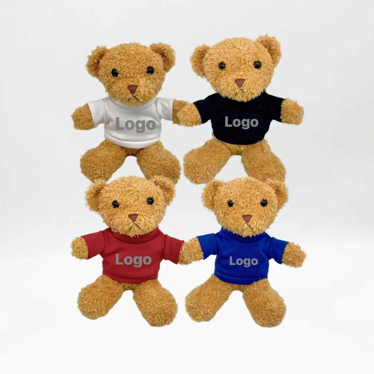CPC Customize Stuffed Animal plush Bear with T-Shirts  Sublimation 22cm  Teddy Bears with  Logo Shirts   Plush gifts
