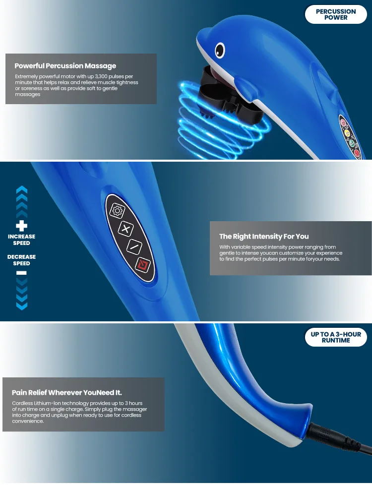 Hand Held Vibration Wireless back pain relief Relax Massager Body Massager Hammer Massage Stick