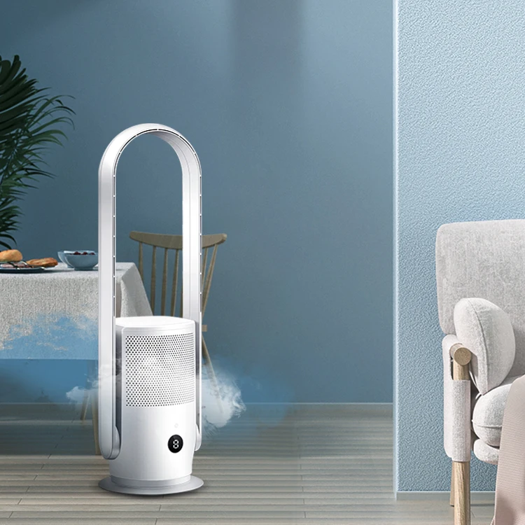 Factory Wholesale ABS Air Purifier Bladeless Fan 9 Speed Timer Tuya Control Household Tower Fan