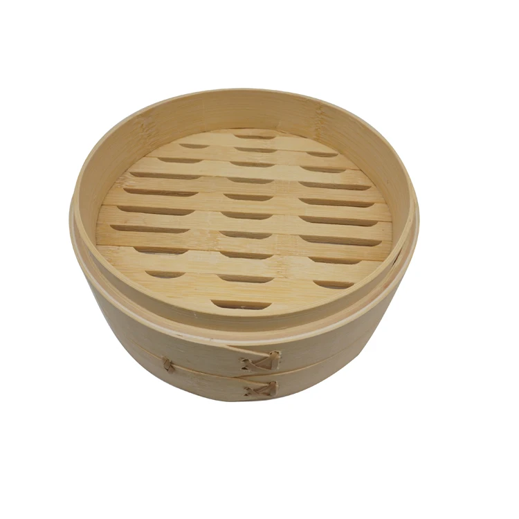 Steamer Basket Promotion Cheap Price 100% Bamboo New Customized Logo 8 Inch Food Contact Safe Natural Bamboo Color All-season