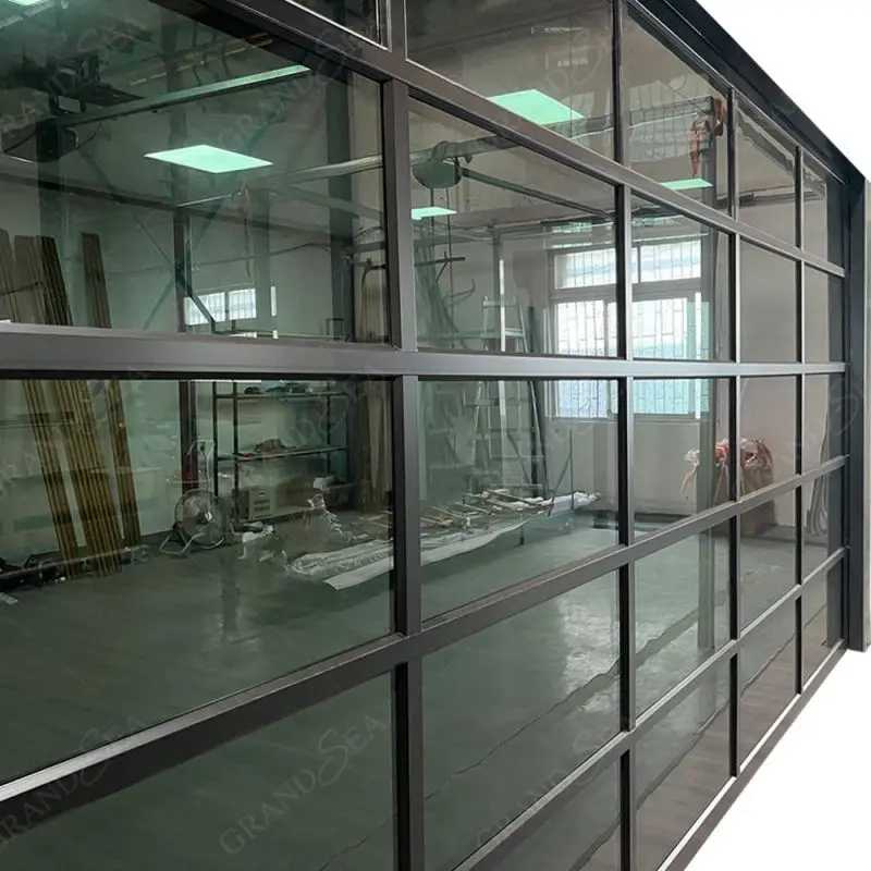 Grandsea European Style Electric Lift Garage Door With Remote Control Glass Garage Door Aluminum Alloy Garage Door