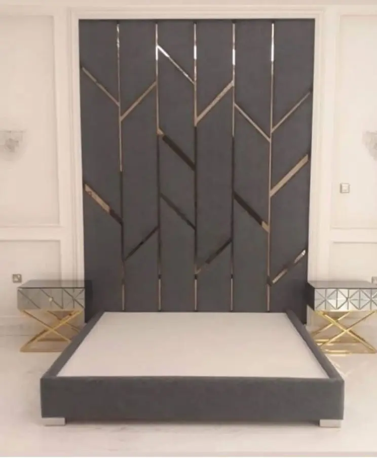 Luxury Bedroom Furniture Modern Headboards Adhesive Fabric Background Wall Panels For Double Full Hotel Bed