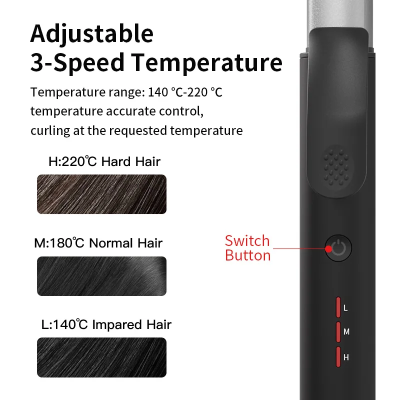 Hot Selling Adjustable Temperature Hair Styling Tools Long Barrel Hair Curling Irons LED Display Hair Curler