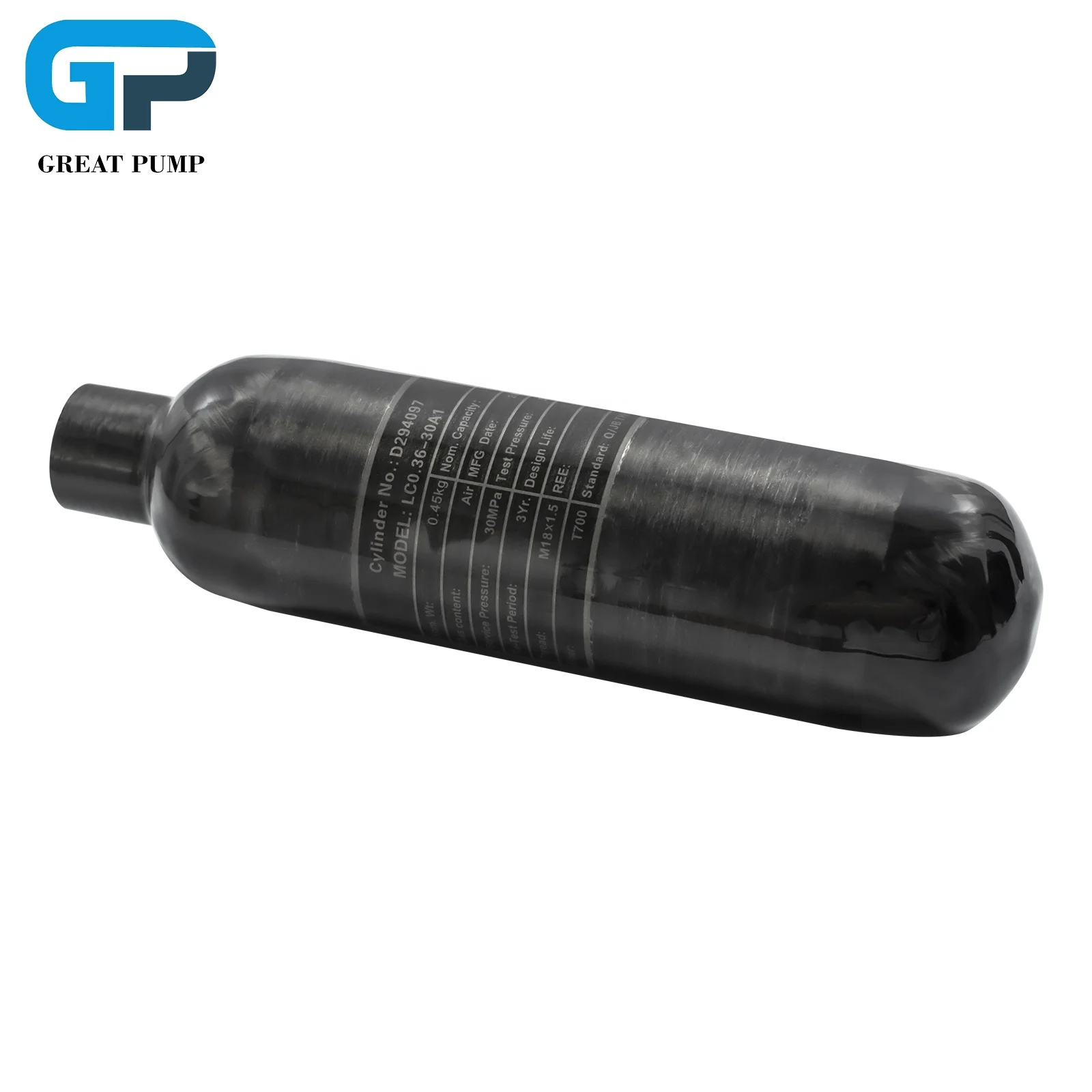 GP High Quality Safety CE Round Bottom High Pressure 0.36L 360cc 4500psi 300bar 30mpa PCP Paintball Game Carbon Fiber Air Tank
