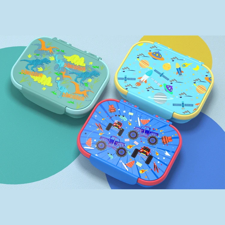 Free Samples After Inquiry Eco Food Grade Leakproof Ultra Thin Microwave Safe BonBon Kids Bento Lunch Box With 4 Locks