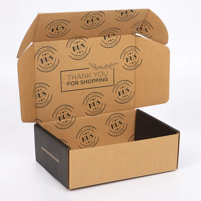 Cheap recycled brown kraft paper corrugated boxes custom ecommerce carton shipping box packaging for apparel garment