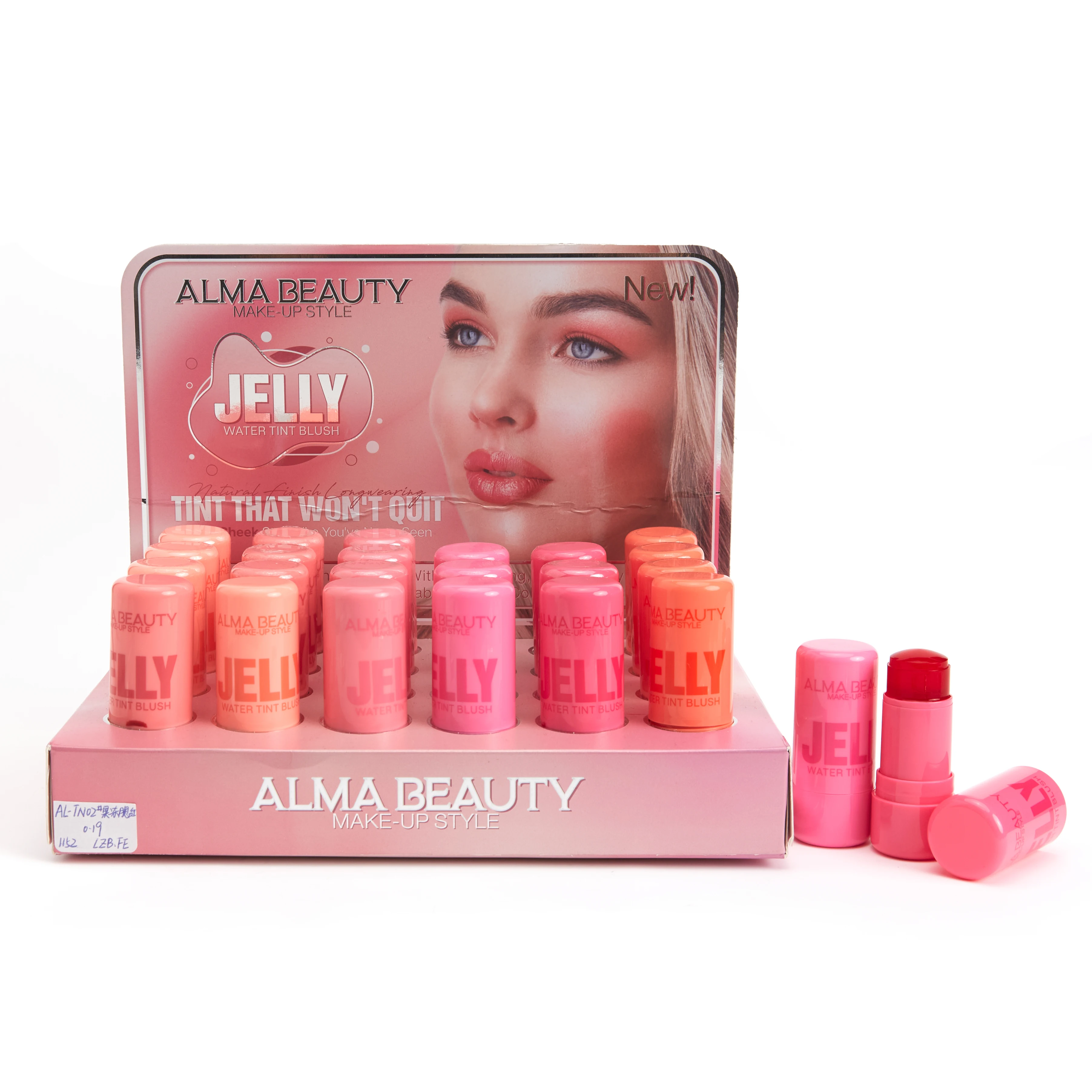 New Arrival 6 Colors Fruit Jelly Powder Blusher Lip Tint Stick Makeup Waterproof Bouncy Lip Cheek Jelly Blush Stick