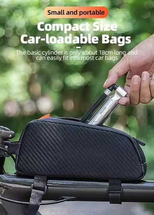 Portable mini aluminum bicycle pump with high pressure front valve for road cyclist inflators