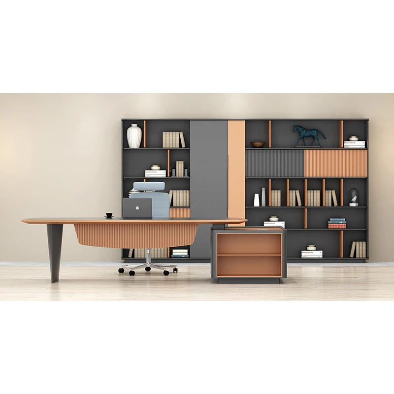 Modern Luxury L Shaped CEO Manager Executive Desk Wooden Office Table For Office Furniture