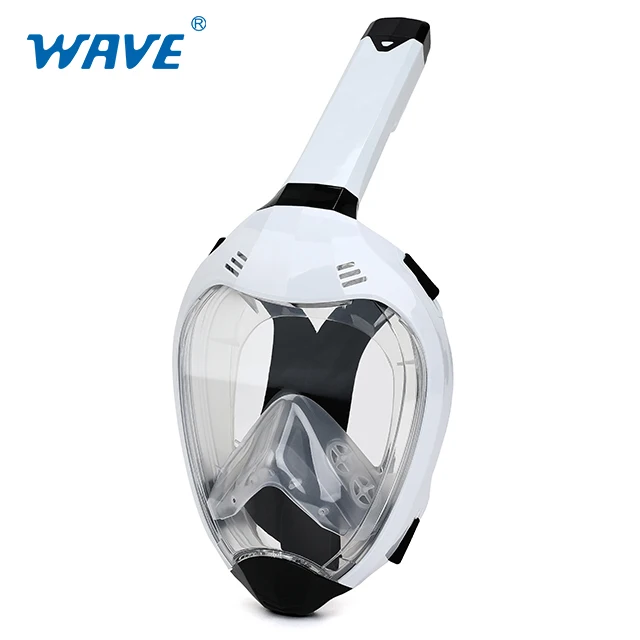 Wave New Design 180 Liquid Silicone Panoramic Full Face Diving Snorkel Set Metal Frame with Anti-Fog Feature for Swimming