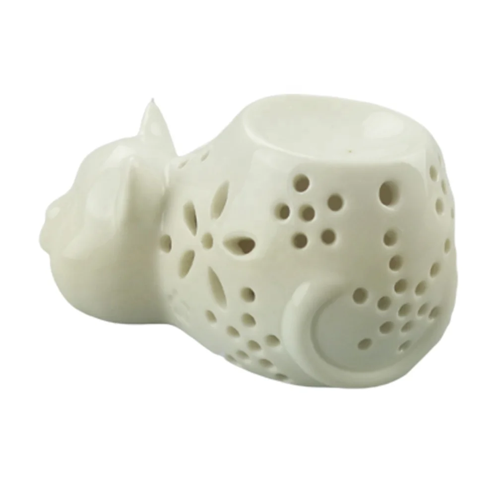 Cat shaped ceramic incesen burner, night lamp, candle warmer
