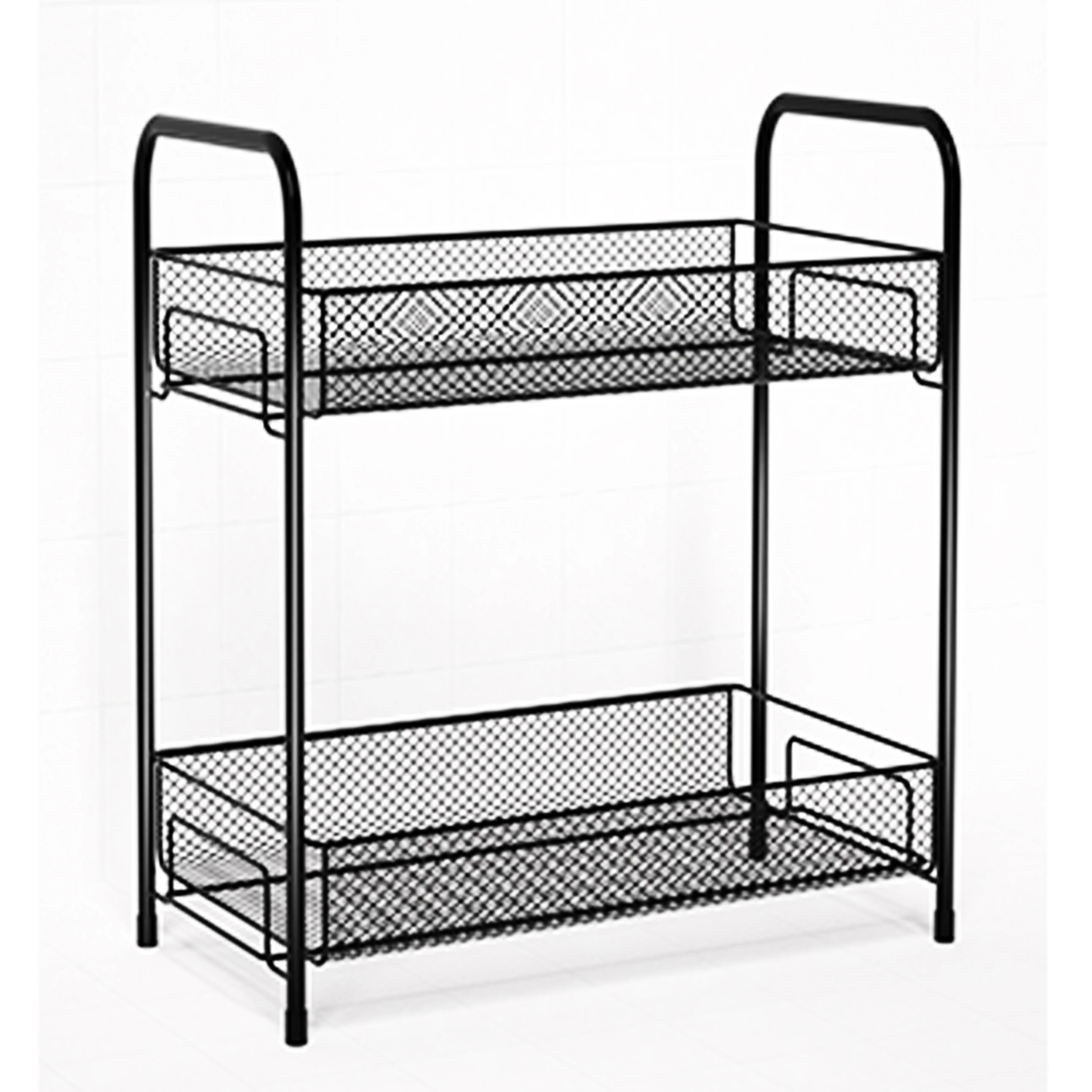 Kitchen Cabinet Bathroom Makeup Living Room Pantry 2-Tier Countertop Spice Rack Organizer Stainless Steel Spice Rack