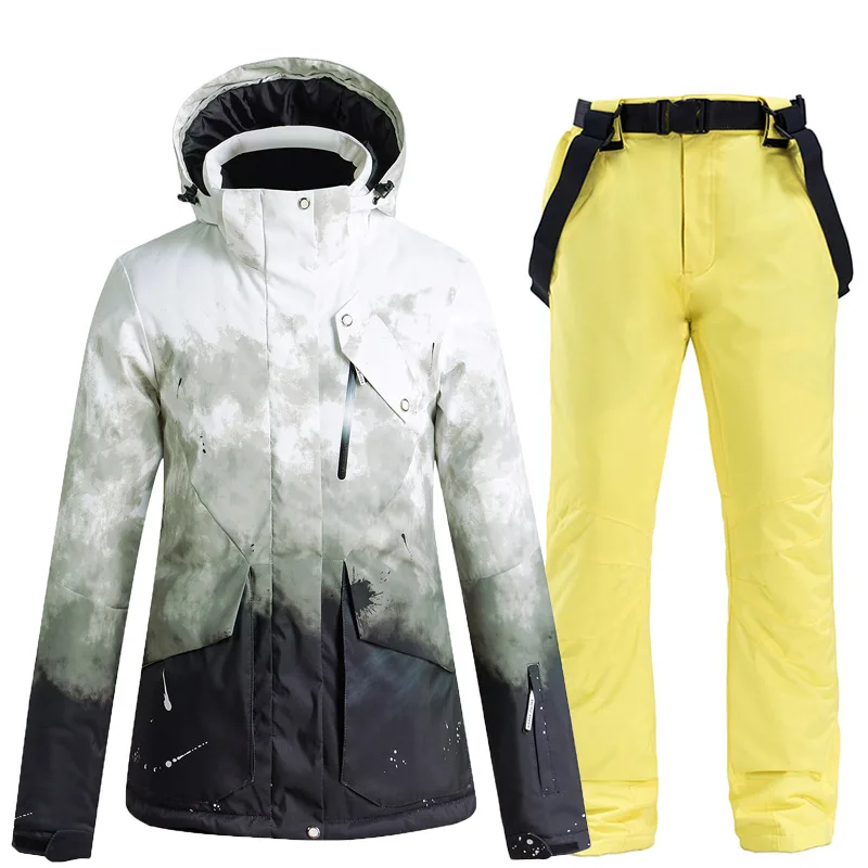 Unisex Breathable Windproof Ski Jacket With Pants Sets Single Double Snowboard Thick Warn Ski Coat Wear Ski Jacket Women Men