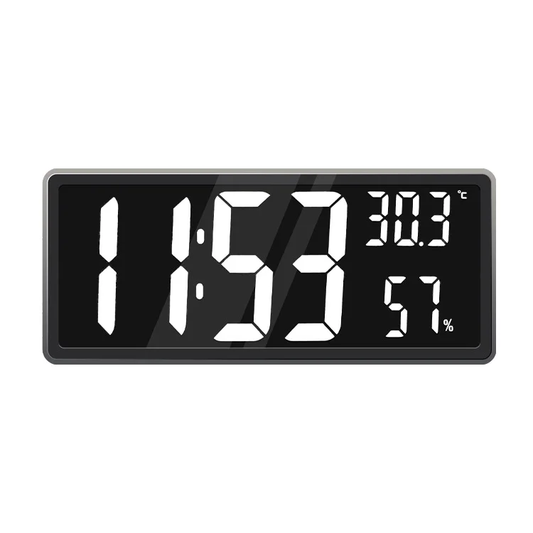 KH-CL013 Large Screen Display 14 Inch Digital LED Wall Clock with Temperature Humidity 3 Level Brightness Dimmer