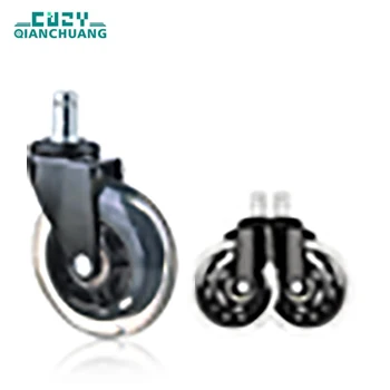 Hot Sale Widely Used Supermarket Cart  wheels 3 Inch PU Stem Type Swivel Office Chair Caster Wheels