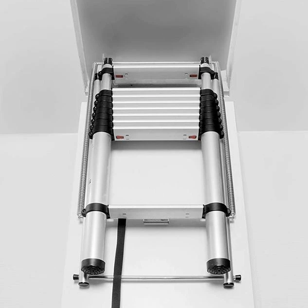 Aluminium telescopic loft ladder&extension ladder with 2.6  M Telescopic Electric Wall Mounted Loft Ladder