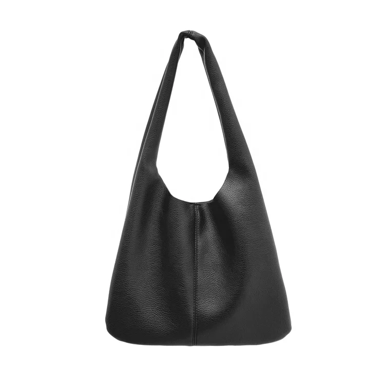 Custom Soft PU leather large shoulder bags for women logo plain ladies fashion handbags casual big hand bag ladies sling bag