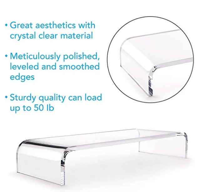 acrylic monitor stand riser for home office internet caf plexiglass pc desk stand