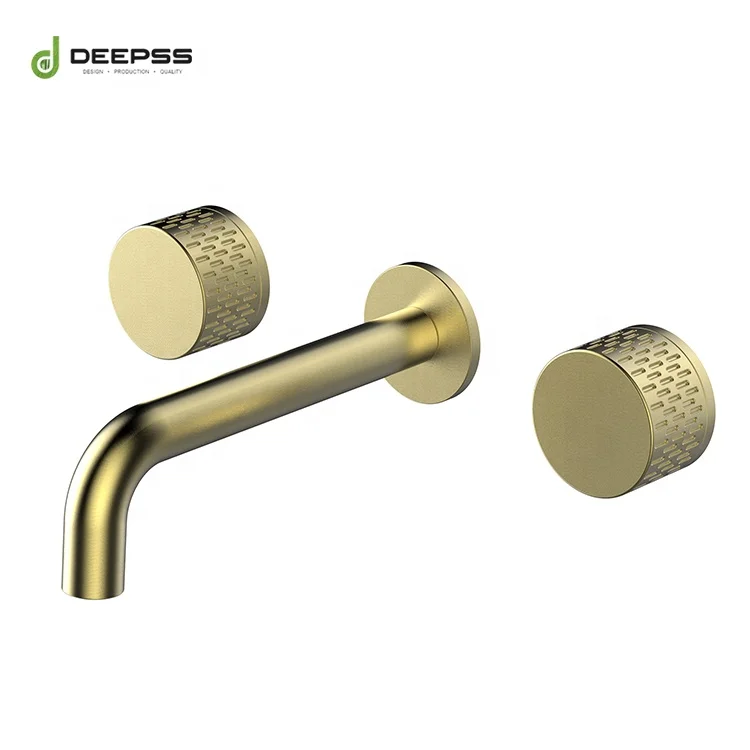 Contemporary 3 Holes Watermark In Wall Brass Chrome Bathroom Faucet