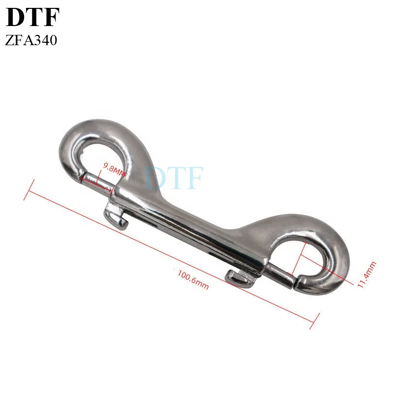Hot Sell Stainless Steel Double End Snap Hook Diving Accessories Hook zinc alloy dog cat leash buckle