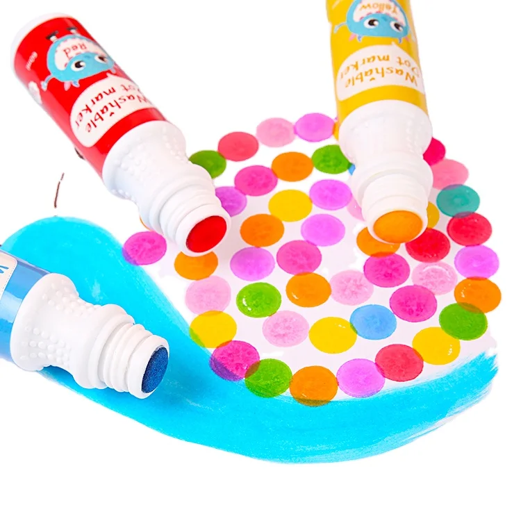 
Amazon Hot Sale 8 Colors 60 ml Dot Markers Kit Water Based Non Toxic Washable Art Dot Markers 