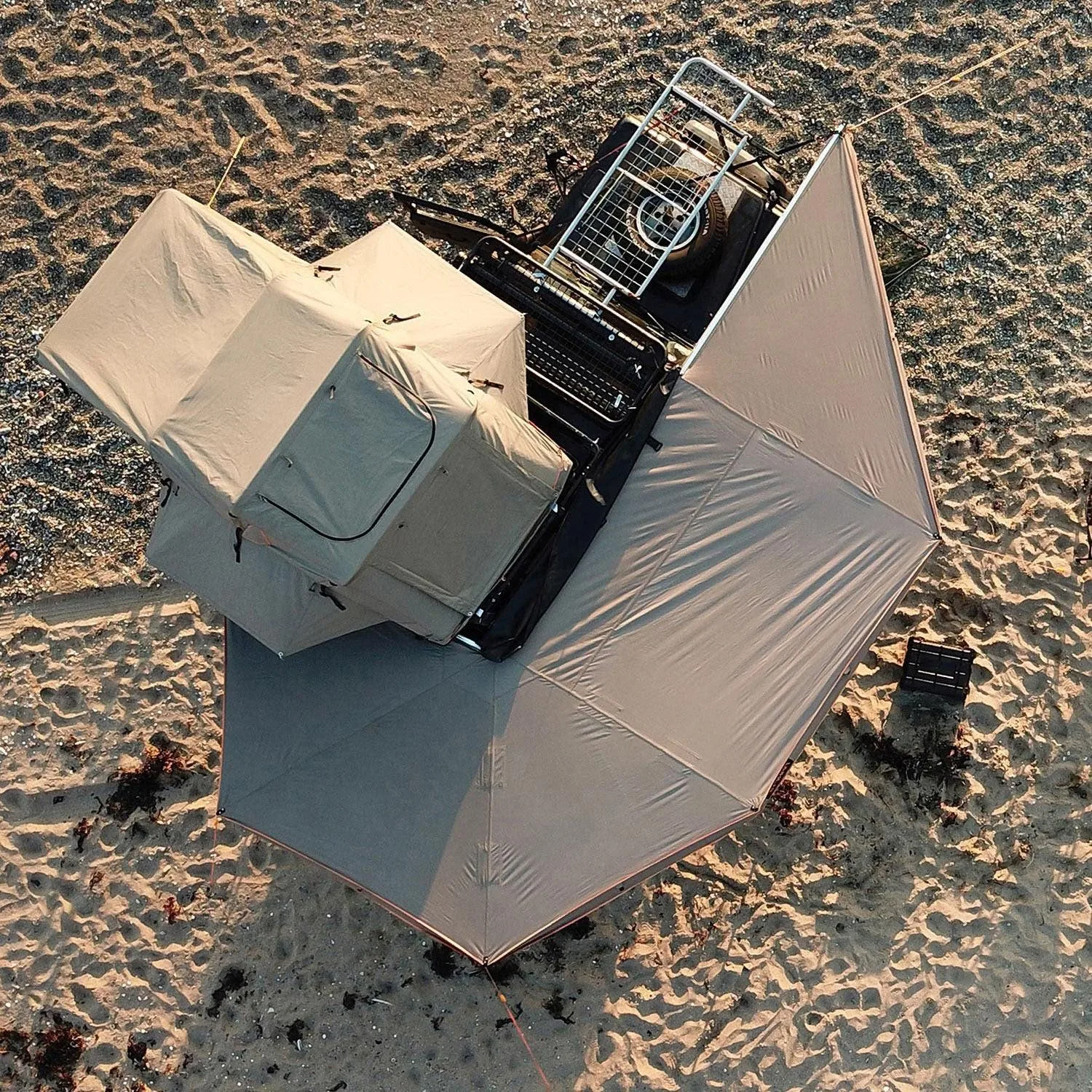 Outdoor Sun Rain Canopy Tent for Car Side Awning Rainproof Aluminum Frame Free Standing Automatic