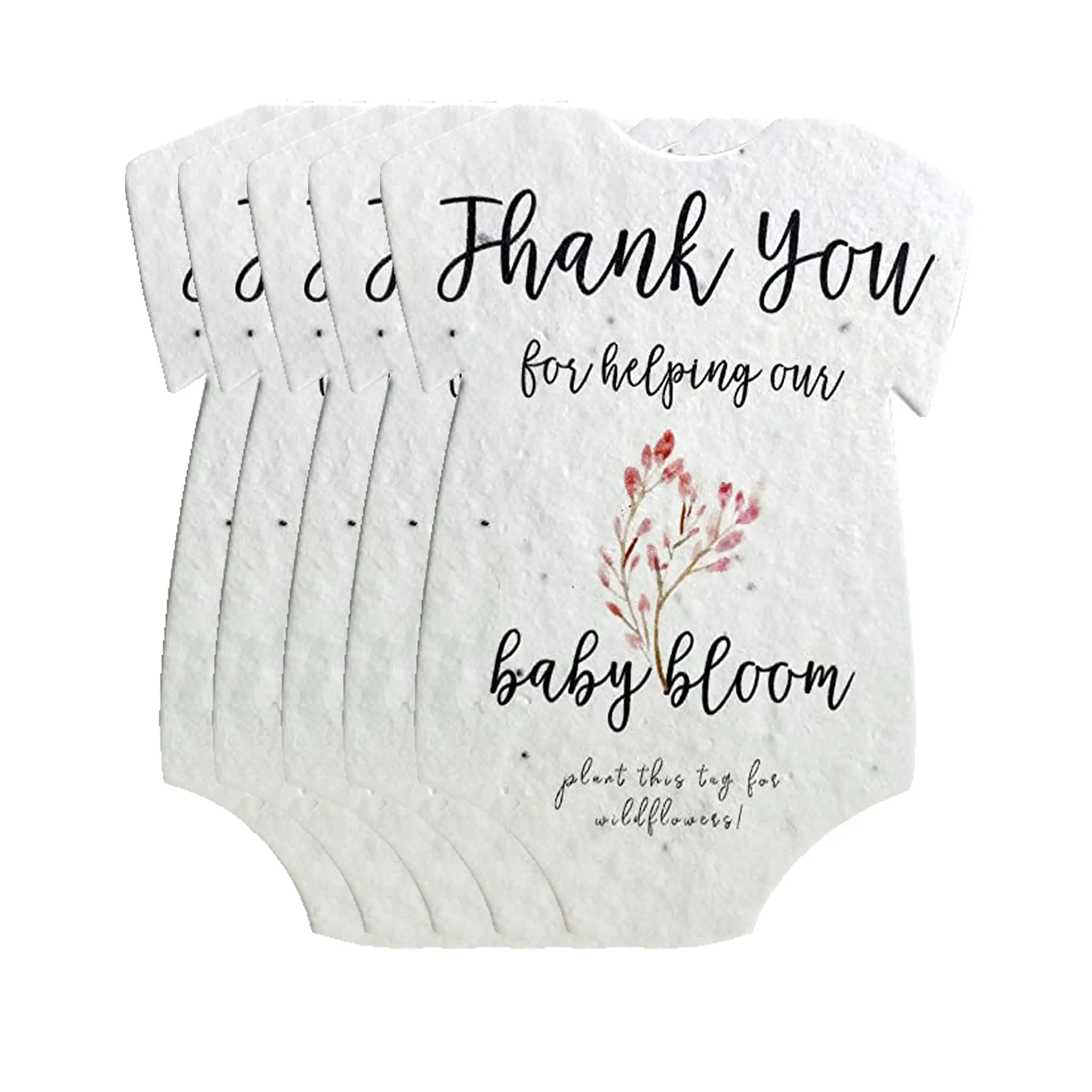 New Material Printable Seed paper ECO Friendly Hang Tag Thank You Greeting Cards leaves Plantable Card