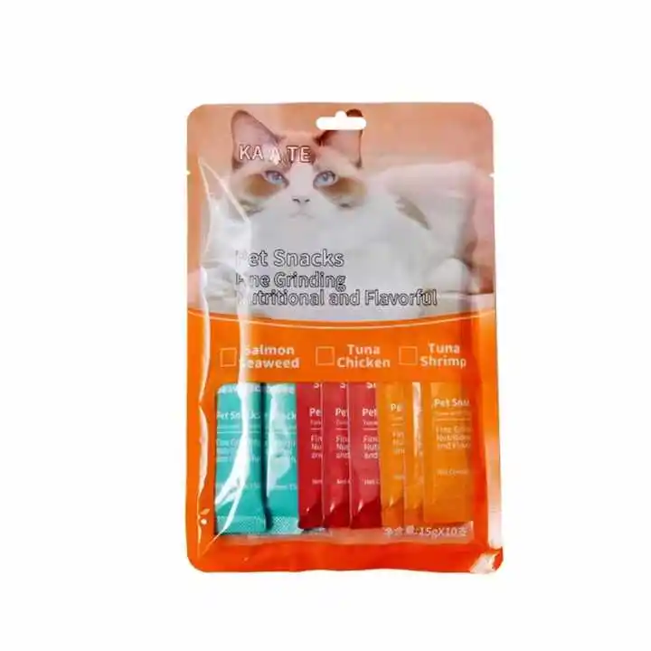 Wholesale  pet Snacks Nutrient Cat Strips Adult Fresh Fluid Wet Grain Calcium Supplement Cat Treats