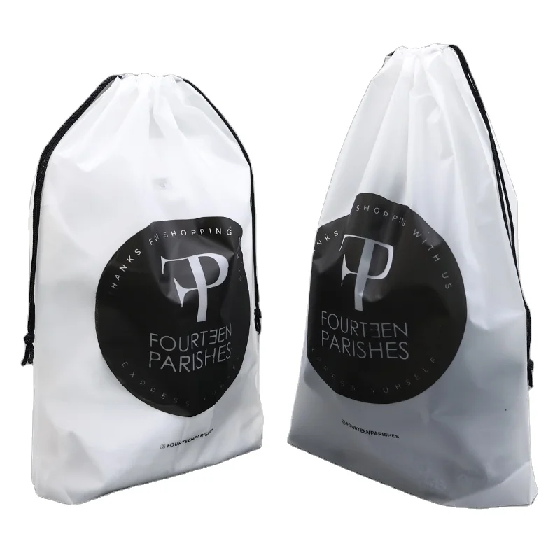 Custom logo Eco-friendly frosted small size drawstring bag socks packaging drawstring storage bag