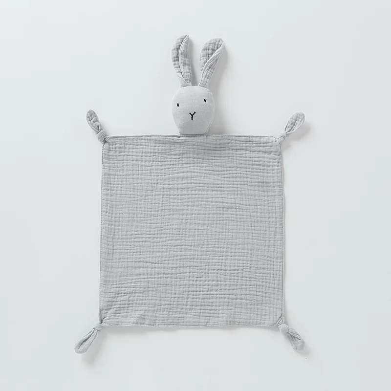 Wholesale Cute Toys Multifunctional Baby Towel Bunny Shape Baby Bibs Comfort Security Teether And Rattle