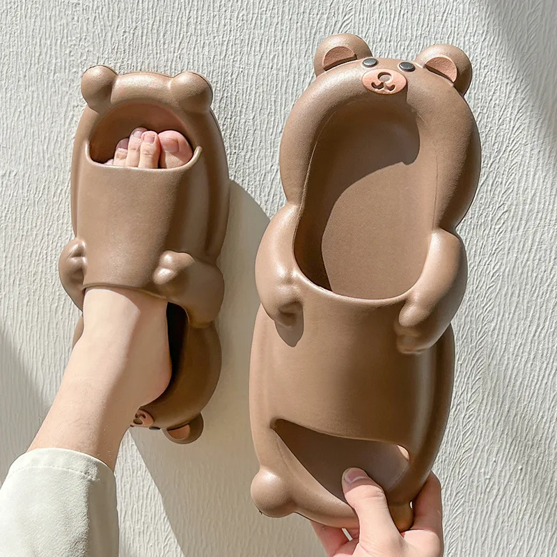 Bear Rabbit Women Summer Slippers Cartoon Outdoor Fashion Slides Non-slip Bathroom Indoor Flip Flops 3D Men Ladies Shoes