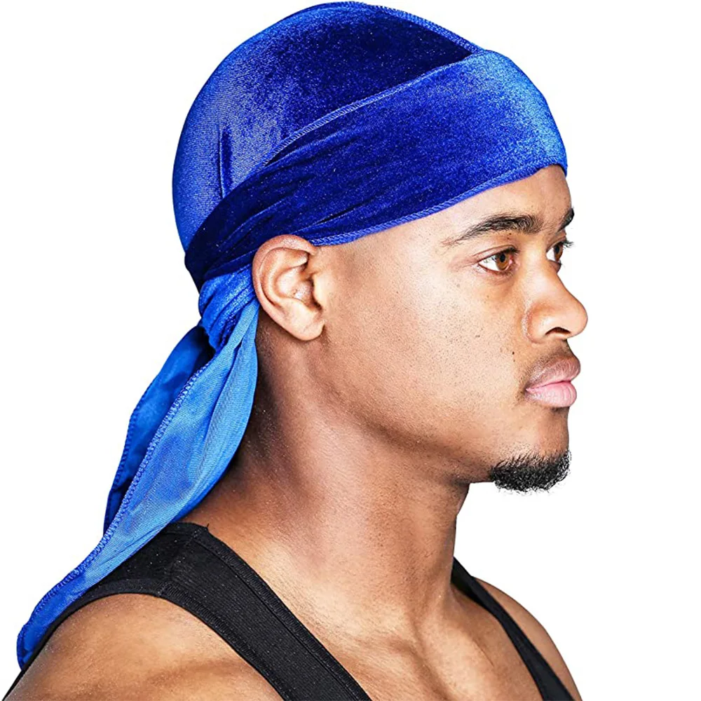 Veeta Superior Velvet Durag Soft Velvet Durags for Men & Women Silky Durag Liner Long Straps