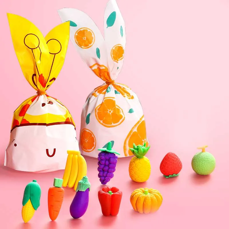 Bview Art Mini Stereoscopic Many Categogies Mixing Kids Erasers With Color Bag