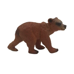 High Quality Good Price OEM ODM PVC Plastic Animal Toys Realistic Eco-friendly Brown Bear Family Set Grizzly Bear Toys
