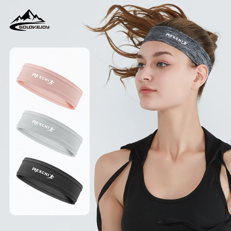 GOLOVEJOY XTJ31 Wholesale Yoga Headband Cycling Running Bodybuilding Solid Stretch Breathable Headscarf Elastic Sports Headband