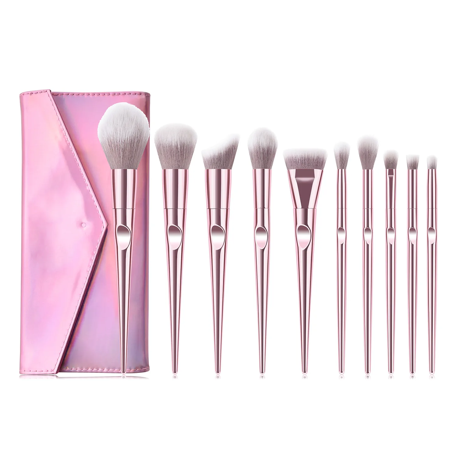 Wholesale 10 pcs/set luxury professional makeup brush set Custom Logo Tool Make up high quality Brushes set with bag