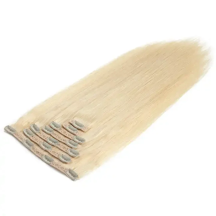 Wholesale 100% virgin Remy Clip in Human Hair Extensions Double Drawn  Brazilian Human Hair Clip in extension