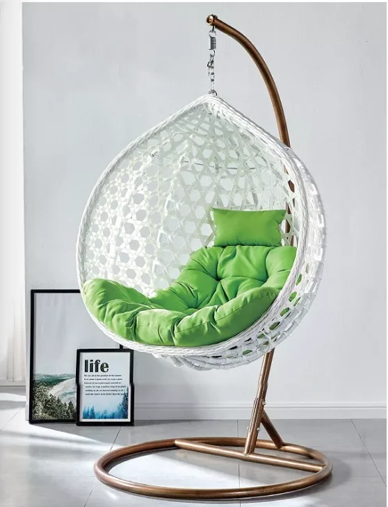 Wholesale Hanging Egg Chair Swing with Steel Stand Set - All Weather Construction - Wicker Rattan Swing