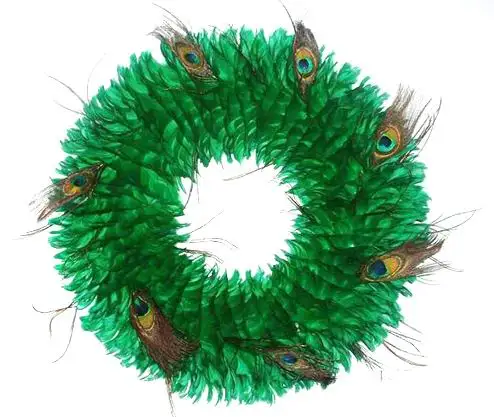 Garland Goose Feather Christmas Wreath for Home Door Wall Hanging Decor Wedding Party Holiday Halloween Decoration Ornament
