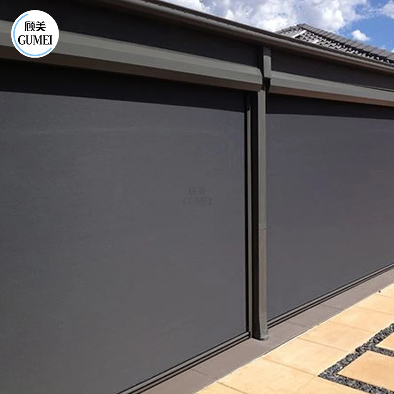Easily Assembled Aluminium Roller Shades Outdoor Rainproof Motorized Zipped Screens