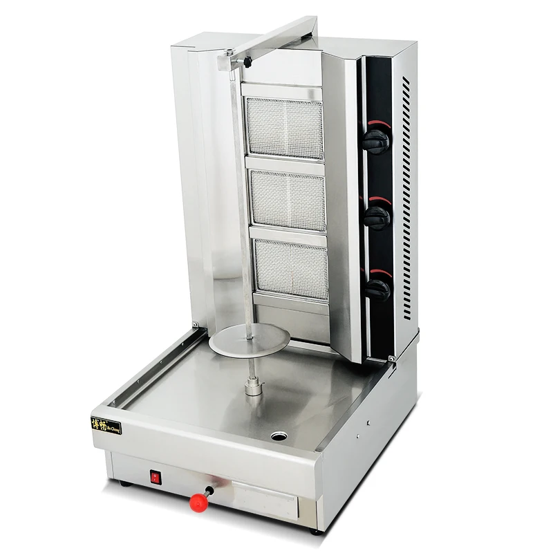 2023 Factory Directly Sale High Quality Stainless Steel Three Head Gas Kebab Machine For Restaurant