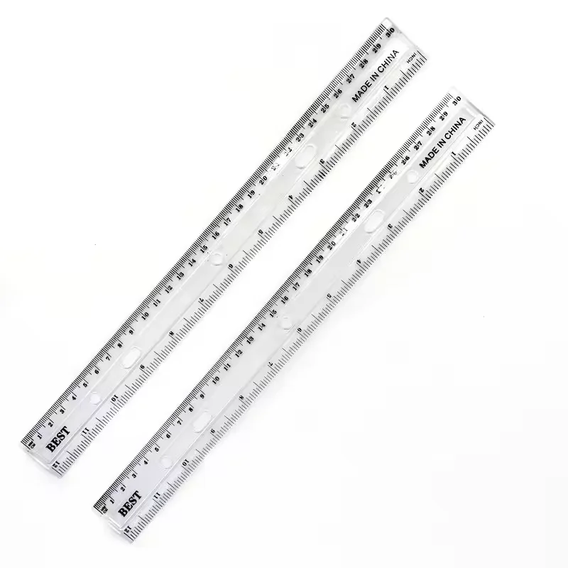 Promotional Custom Logo Printed Laser Cutting 15cm Straight Scale Ruler Acrylic Durablemetalr Ruler Set PVC Transoffice